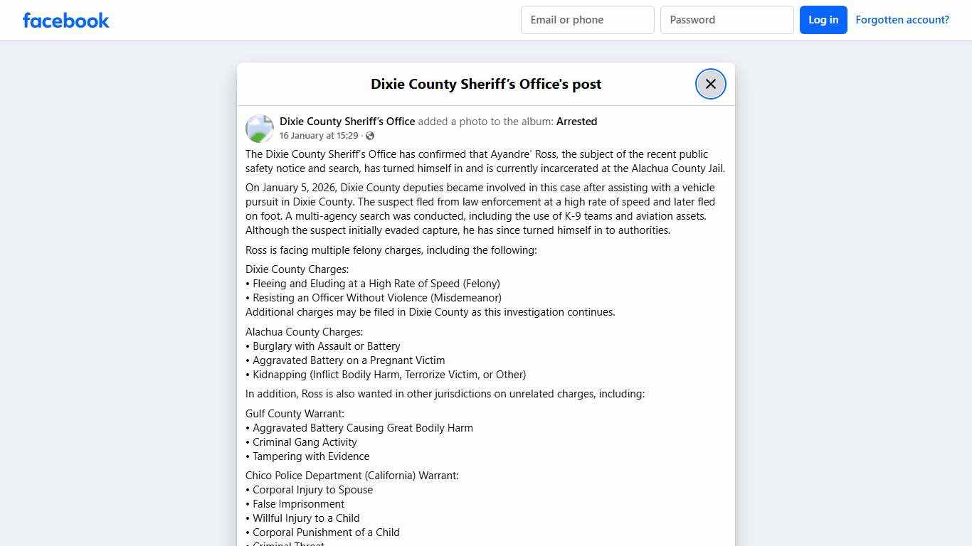 The Dixie County Sheriff’s... - Dixie County Sheriff’s Office Facebook